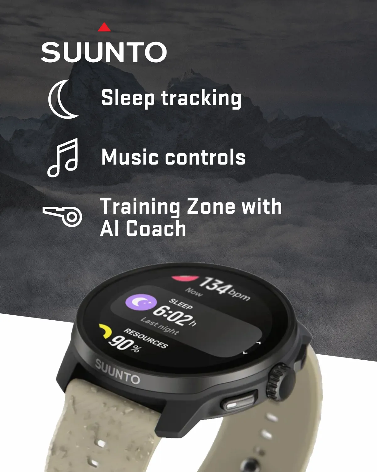 Suunto Race S GPS Sports Smartwatch, AMOLED Touchscreen w/ 13D Standby, Dualband GNSS, Global Offline Map, Advanced Training, Wearable4U