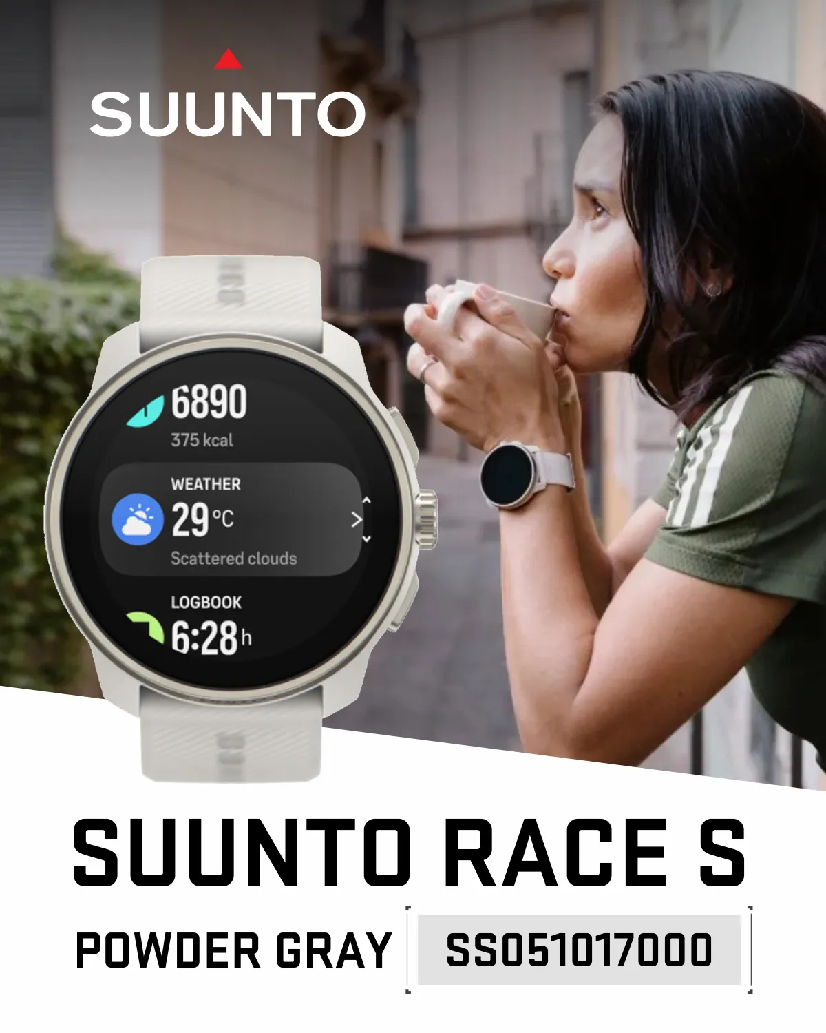 Suunto Race S GPS Sports Smartwatch, AMOLED Touchscreen w/ 13D Standby, Dualband GNSS, Global Offline Map, Advanced Training, Wearable4U