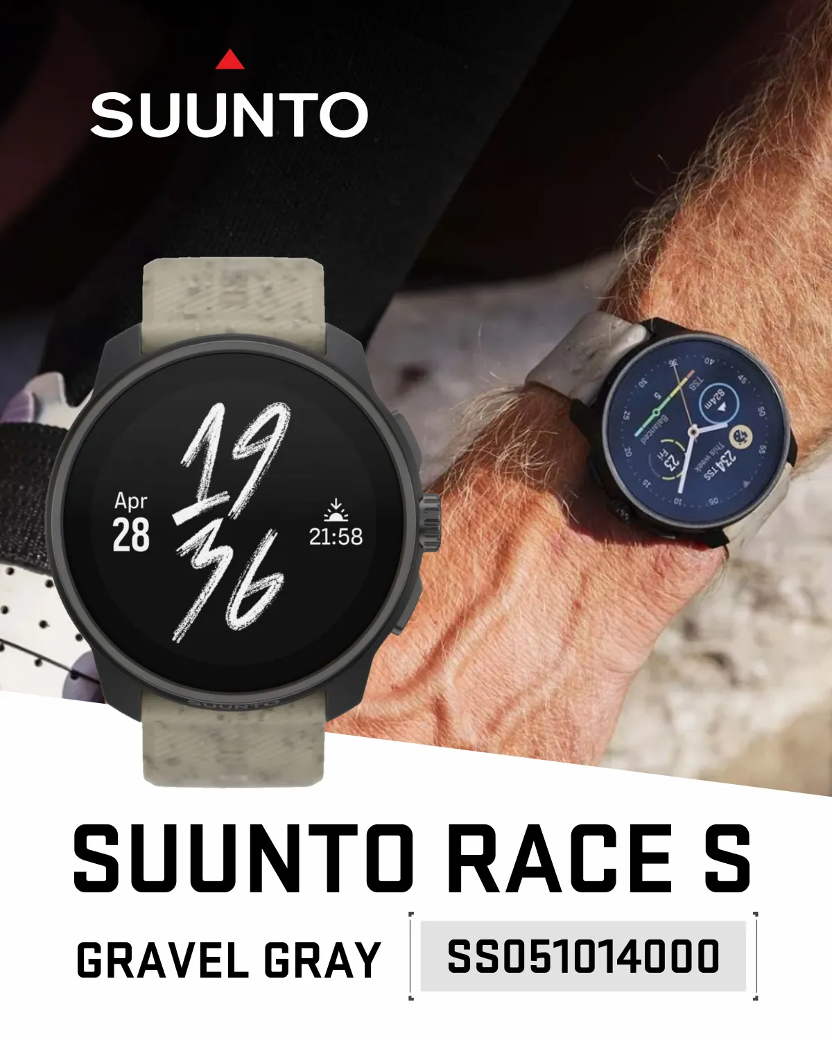 Suunto Race S GPS Sports Smartwatch, AMOLED Touchscreen w/ 13D Standby, Dualband GNSS, Global Offline Map, Advanced Training, Wearable4U