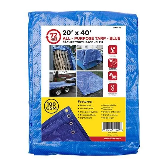 Tarp, All-Purpose, Blue - 72HRS