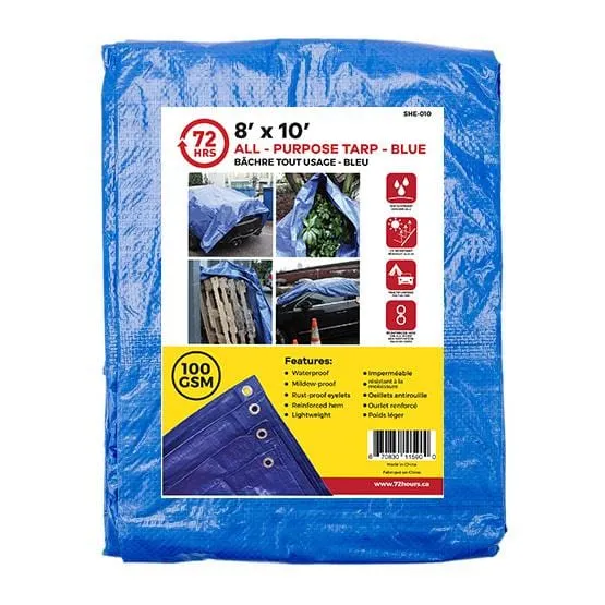 Tarp, All-Purpose, Blue - 72HRS