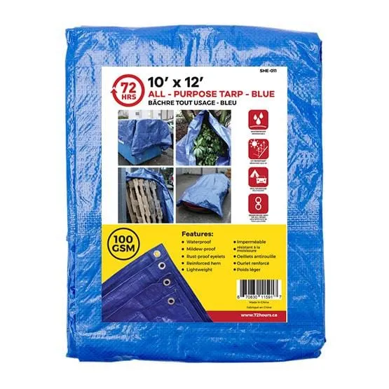 Tarp, All-Purpose, Blue - 72HRS