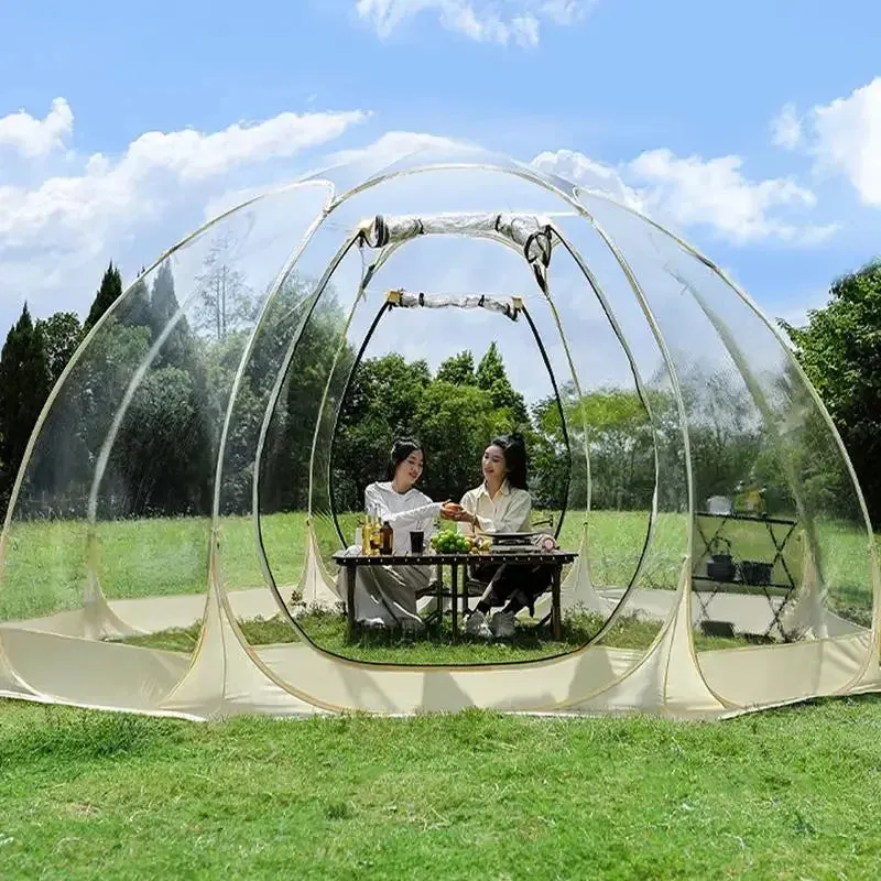 Transparent Camping Tent 4-8 Person Star Dome Tent Portable Spherical Tents 360 Degree Panoramic Window Outdoor Sun Room Tents