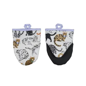 Ulster Weavers Feline Friends Microwave Mitt - Pair One Size in Grey