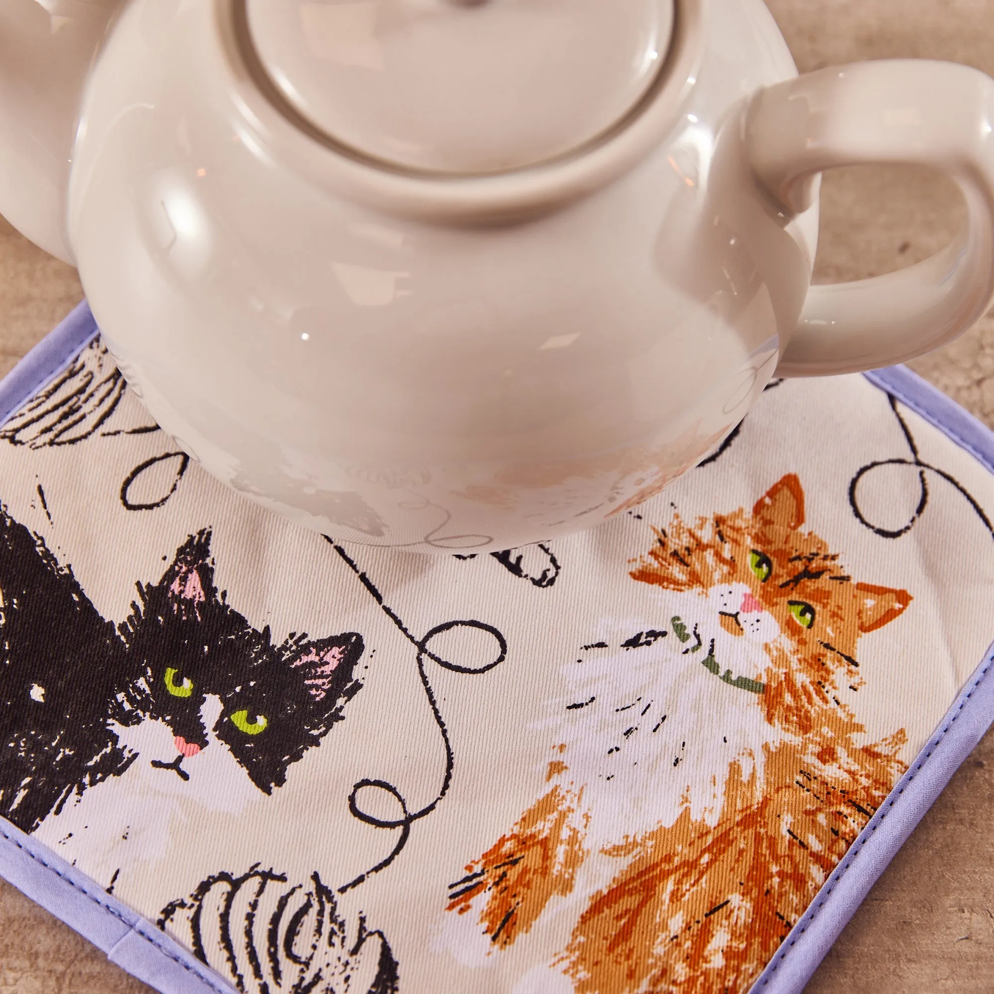 Ulster Weavers Feline Friends Pot Mat One Size in Grey