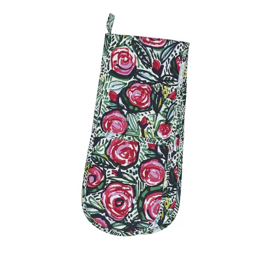 Ulster Weavers Rose Garden Double Oven Glove One Size in Pink