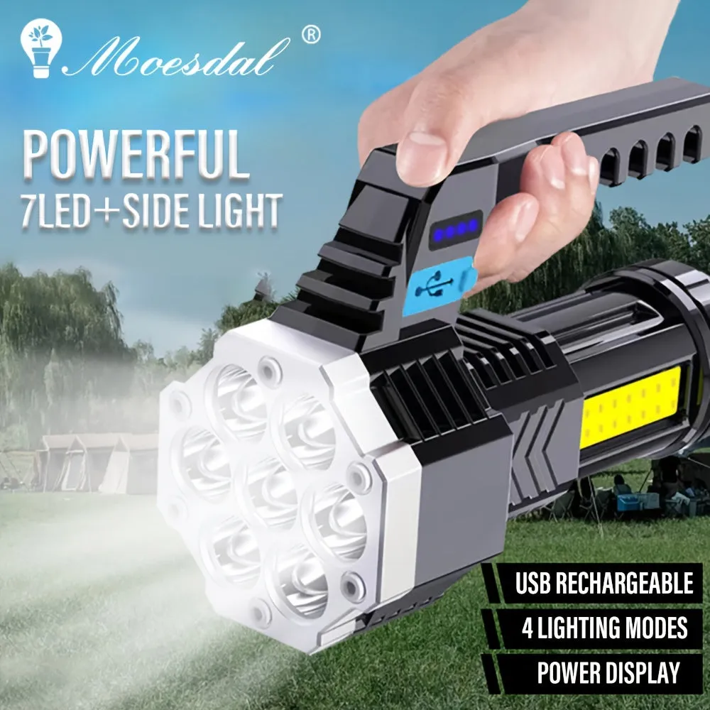 USB Rechargeable High Power Flashlight with COB Lantern