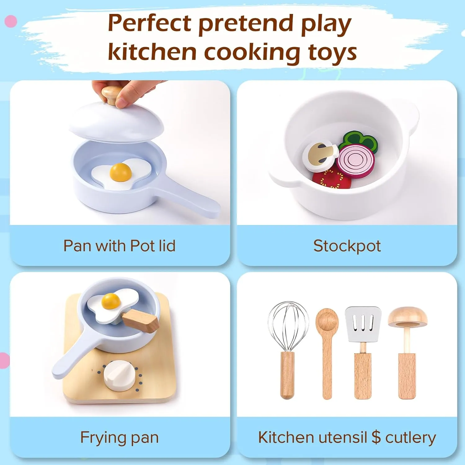 Wooden Cooking Toy Set - Pretend Play Toy